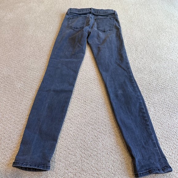 J Brand Jean Super Skinny Night Bird Washed Gray Black Mid Rise Stretch Size 27 - Picture 13 of 14
